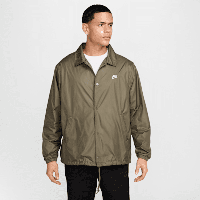 NIKE therma fit coach jacket （XXL） Nike Therma Fit Synthetic Loose Fit Button Down Canvas Coach